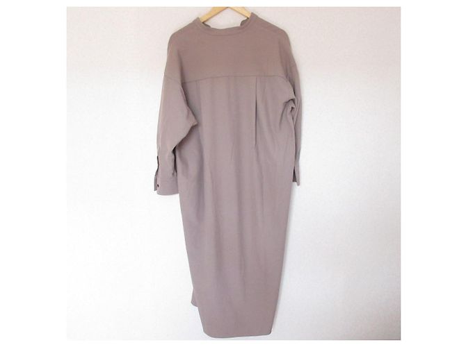 Autre Marque Vestido MICA&DEAL Skipper con cuello mao Castaño Bronce - vista 2