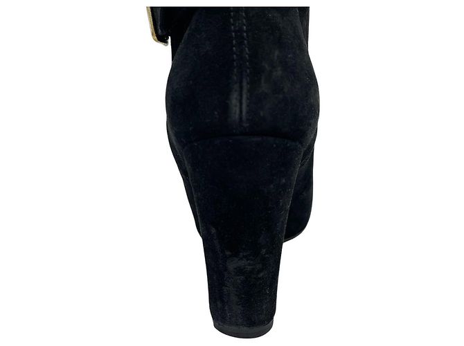 Autre Marque Pellico Wildleder-Short-Boots Schwarz - Ansicht 10