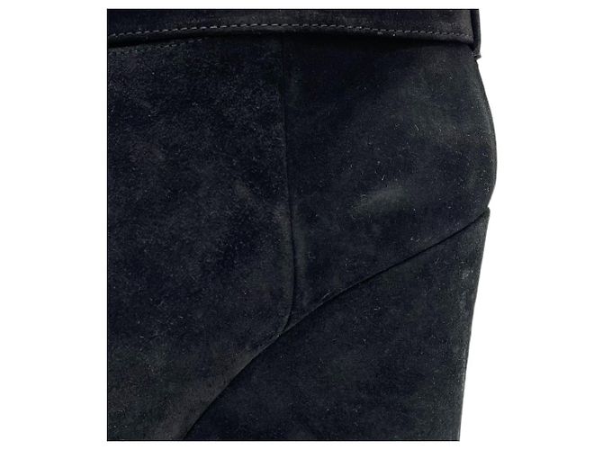 Autre Marque Pellico Wildleder-Short-Boots Schwarz - Ansicht 14