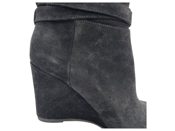 Autre Marque Pellico Wildleder-Short-Boots Schwarz - Ansicht 15