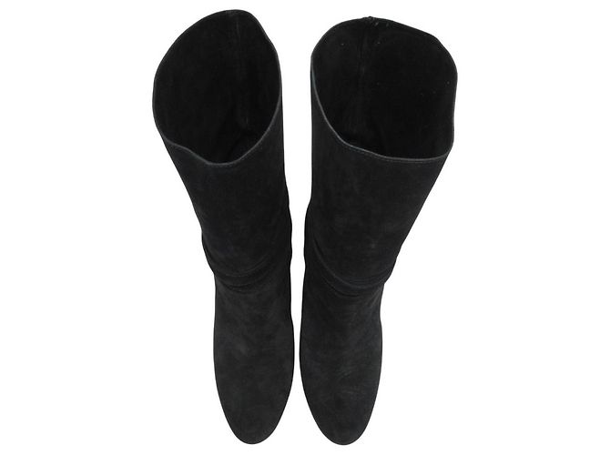 Autre Marque Pellico Wildleder-Short-Boots Schwarz - Ansicht 2