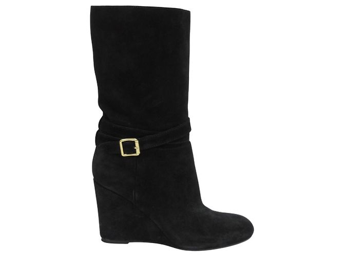Autre Marque Pellico Wildleder-Short-Boots Schwarz - Ansicht 3