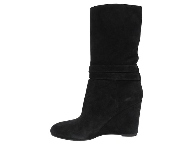 Autre Marque Pellico Wildleder-Short-Boots Schwarz - Ansicht 4