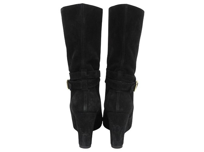 Autre Marque Pellico Wildleder-Short-Boots Schwarz - Ansicht 5