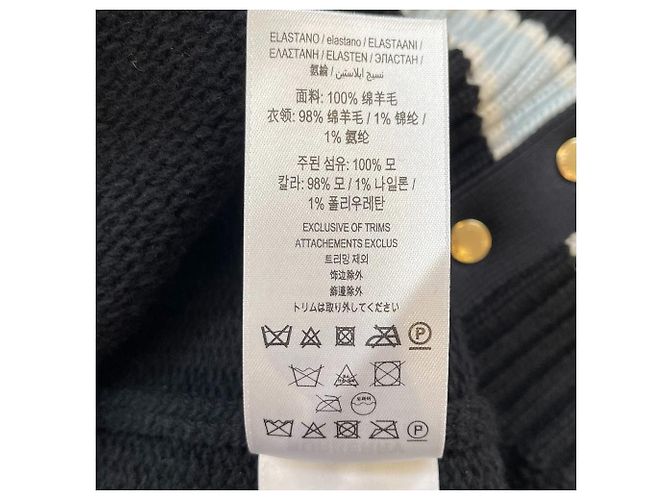 Burberry V-Ausschnitt Wollstrickpullover Schwarz - Ansicht 11