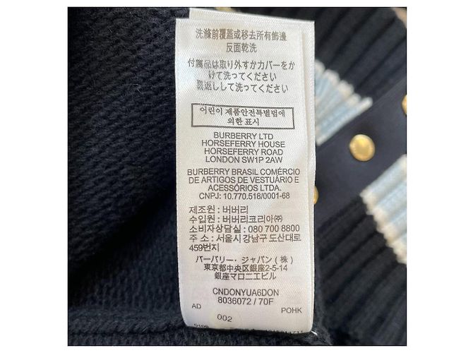 Burberry V-Ausschnitt Wollstrickpullover Schwarz - Ansicht 12