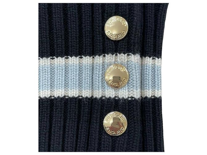 Burberry V-Ausschnitt Wollstrickpullover Schwarz - Ansicht 4