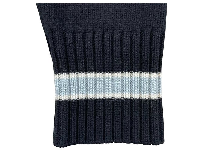 Burberry V-Ausschnitt Wollstrickpullover Schwarz - Ansicht 6