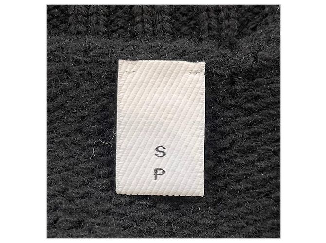Burberry V-Ausschnitt Wollstrickpullover Schwarz - Ansicht 8