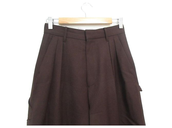 Autre Marque ETRE TOKYO 100% Woll-Work-Wide-Pants Braun - Ansicht 3
