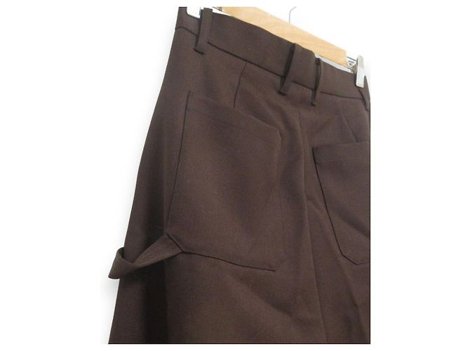 Autre Marque ETRE TOKYO 100% Woll-Work-Wide-Pants Braun - Ansicht 4