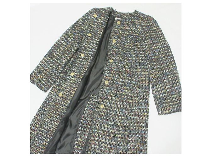 Autre Marque Chaqueta larga de tweed Mystrada × Kozue Anzai Collaboration Negro - vista 6