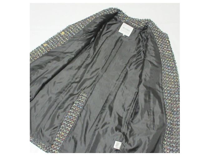 Autre Marque Chaqueta larga de tweed Mystrada × Kozue Anzai Collaboration Negro - vista 7