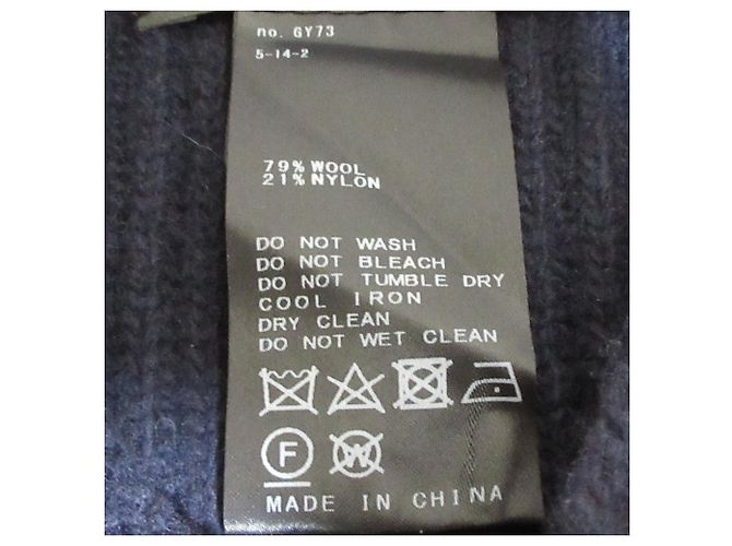 Autre Marque NOBLE 5G gerippter Wollpullover mit Cape Blau Marineblau - Ansicht 6