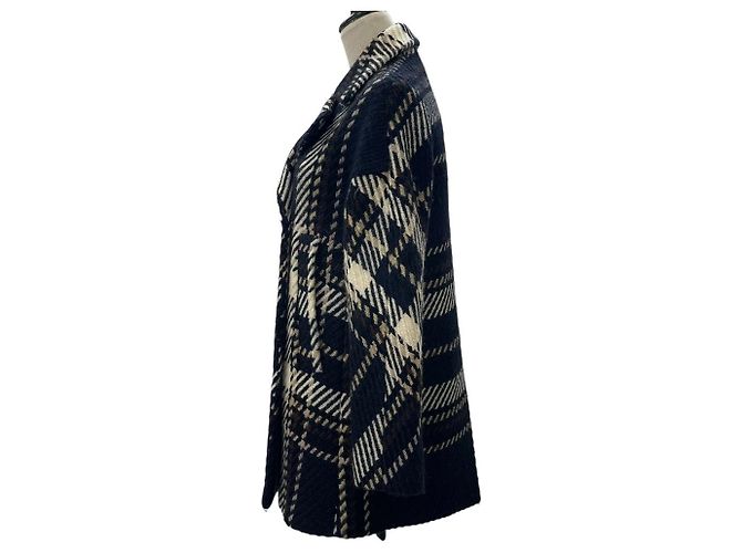 Abrigo de lana con estampado de cuadros de doble botonadura Marni Azul Azul marino - vista 2