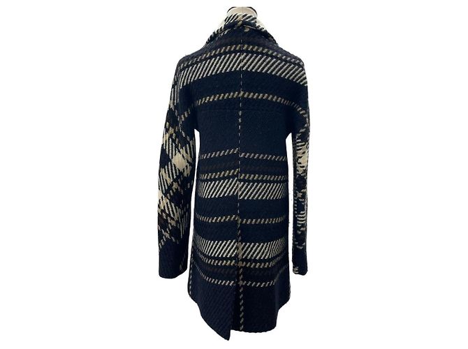 Abrigo de lana con estampado de cuadros de doble botonadura Marni Azul Azul marino - vista 3