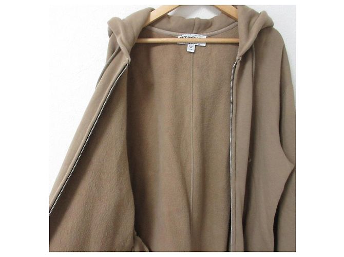 Autre Marque Americana AP STUDIO Exklusiver Sweat Long Hoodie Mantel Braun Kamel - Ansicht 3