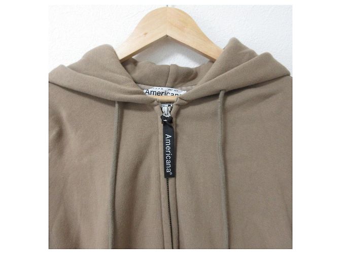 Autre Marque Americana AP STUDIO Exklusiver Sweat Long Hoodie Mantel Braun Kamel - Ansicht 4