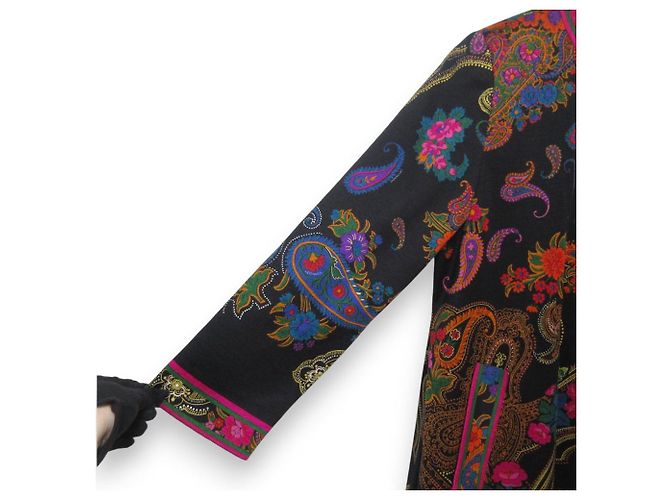 Autre Marque Chaqueta LEONARD de seda sin cuello Negro Multicolor - vista 6