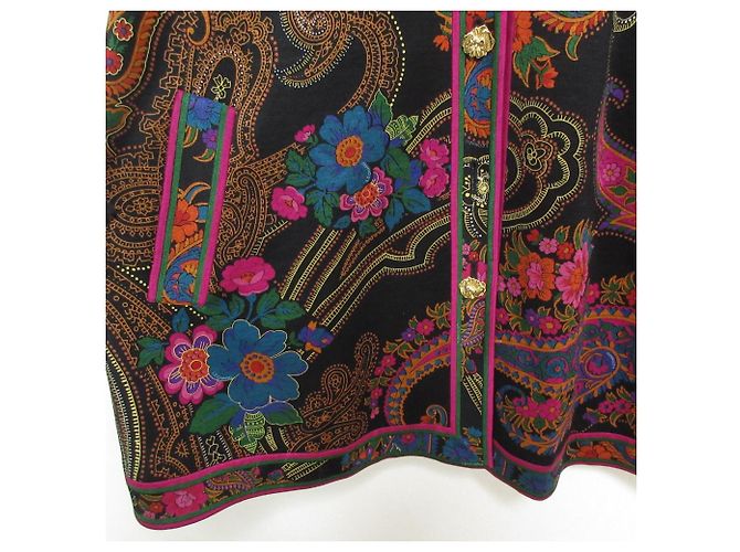 Autre Marque Chaqueta LEONARD de seda sin cuello Negro Multicolor - vista 7
