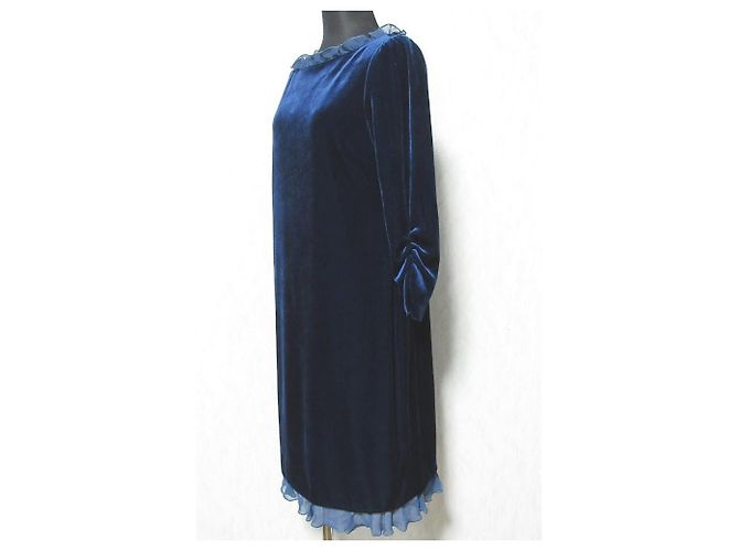 Autre Marque ELISA Samtkleid Blau - Ansicht 3
