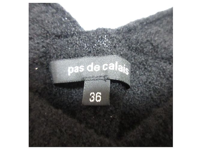 Autre Marque Suéter de lã bouclé macio pas de calais com decote em V e bainha arredondada Preto - vista 3