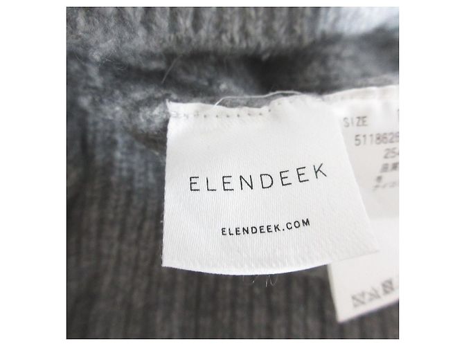 Autre Marque ELENDEEK Half Zip High Neck Knit Pullover Brown - view 7