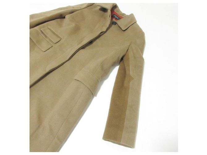 Abrigo de lana negro Paul Smith Beige Camello - vista 6