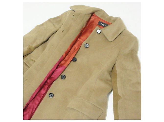 Abrigo de lana negro Paul Smith Beige Camello - vista 7