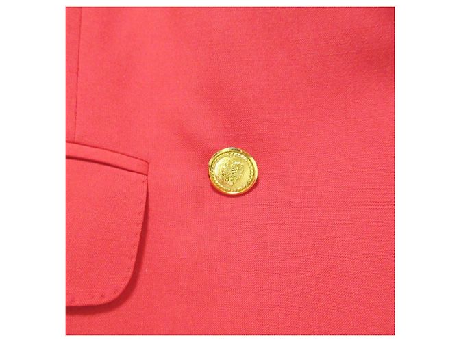 Autre Marque DAKS Doppelreihige Taillierte Jacke Rot - Ansicht 5