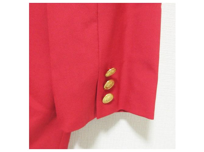 Autre Marque DAKS Doppelreihige Taillierte Jacke Rot - Ansicht 6
