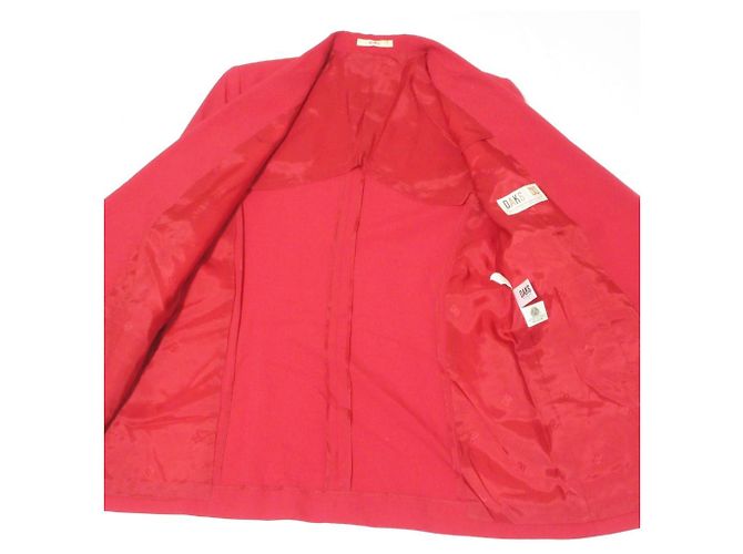 Autre Marque DAKS Doppelreihige Taillierte Jacke Rot - Ansicht 7