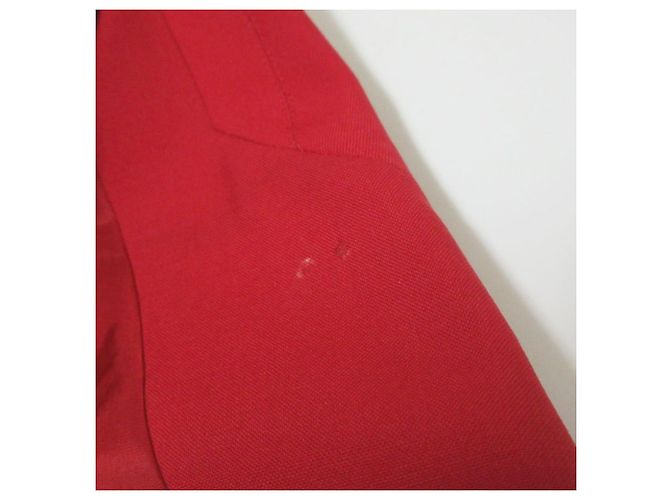 Autre Marque DAKS Doppelreihige Taillierte Jacke Rot - Ansicht 8