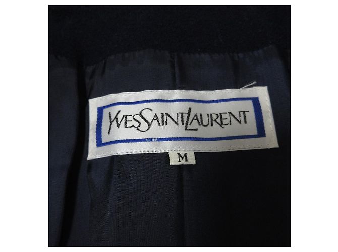 Doppeljacke aus Wolle von Yves Saint Laurent Blau Marineblau - Ansicht 7