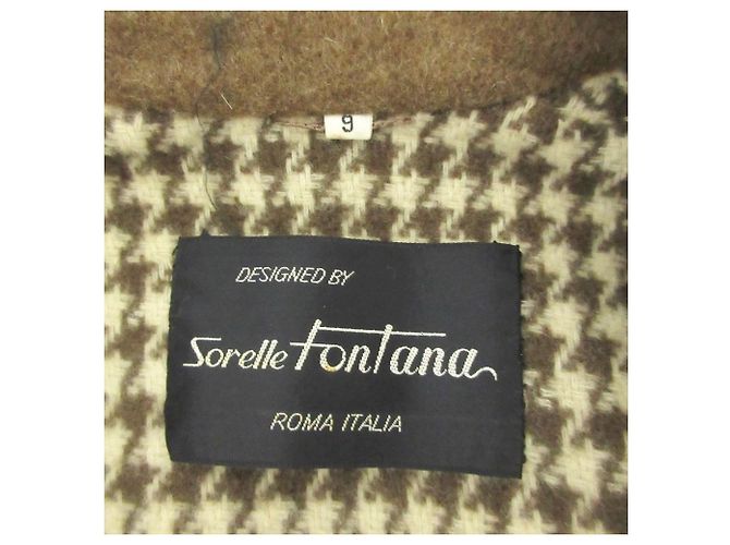 Autre Marque Abrigo de lana Sorelle Fontana Castaño - vista 3