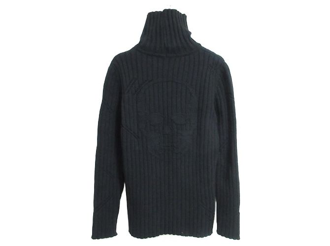 Autre Marque Lucien Pellat-Finet Rollkragenpullover aus Merinowolle und Kaschmir Schwarz - Ansicht 2