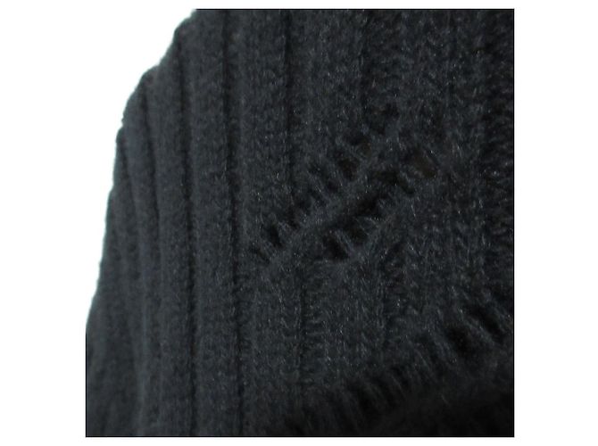 Autre Marque Lucien Pellat-Finet Rollkragenpullover aus Merinowolle und Kaschmir Schwarz - Ansicht 3