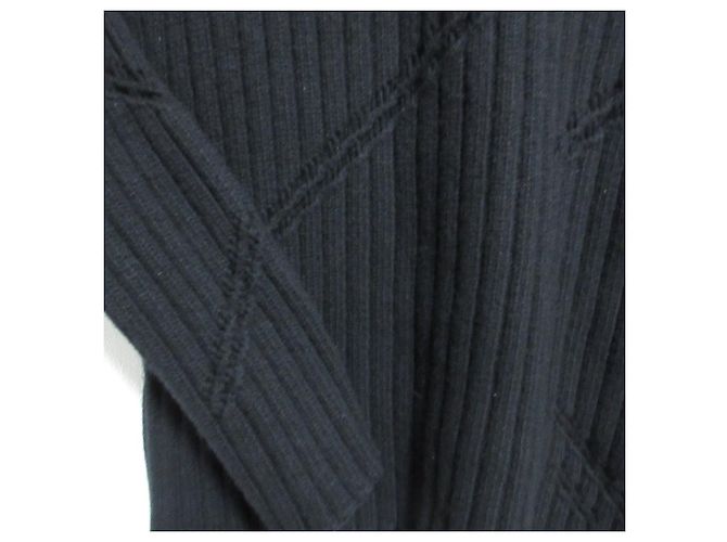 Autre Marque Lucien Pellat-Finet Rollkragenpullover aus Merinowolle und Kaschmir Schwarz - Ansicht 4