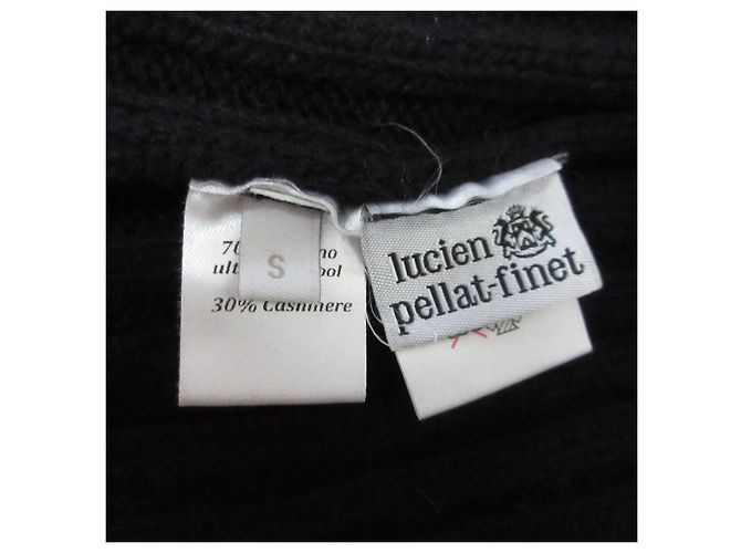Autre Marque Lucien Pellat-Finet Rollkragenpullover aus Merinowolle und Kaschmir Schwarz - Ansicht 5