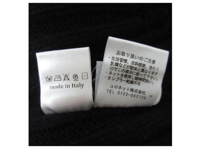 Autre Marque Lucien Pellat-Finet Rollkragenpullover aus Merinowolle und Kaschmir Schwarz - Ansicht 7