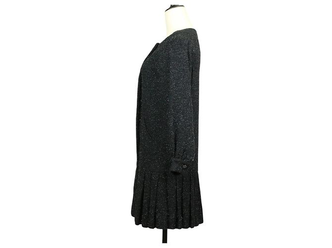 Timeless Chanel Shaggy Strickkleid Schwarz - Ansicht 2