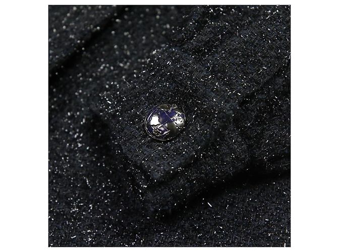 Timeless Chanel Shaggy Strickkleid Schwarz - Ansicht 9