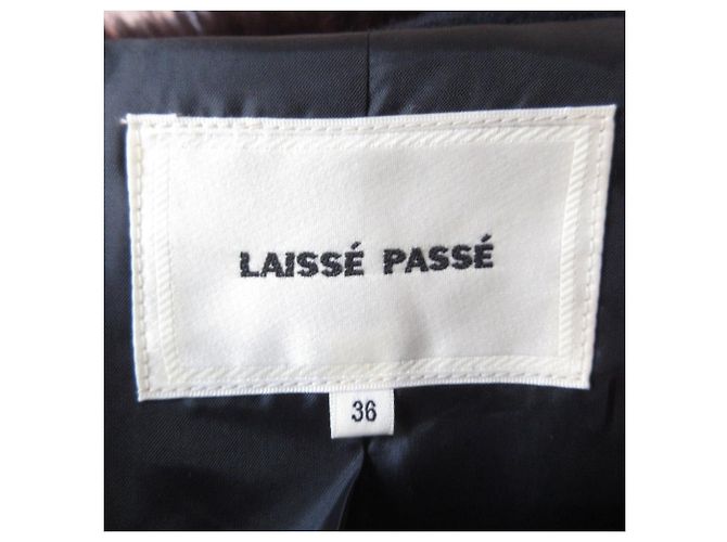 Autre Marque Kurzer Laisse Passe Mantel mit Kapuze aus Pelz Blau Marineblau - Ansicht 4