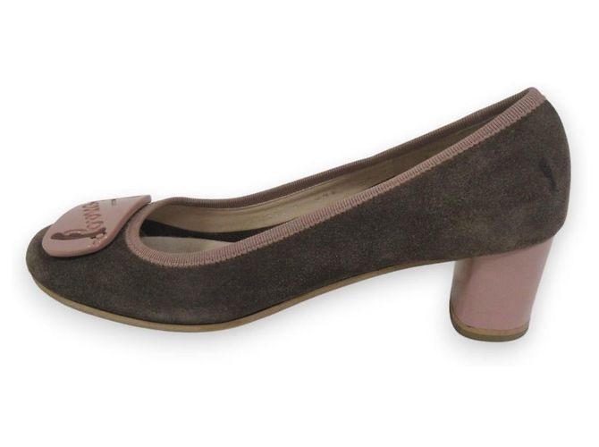 Décolleté a punta tonda Salvatore Ferragamo Marrone - vista 2