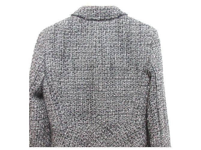 Theory DB BLAZWER DR NOELLE TWEED Wool Blend Double Breasted Jacket Black - view 5