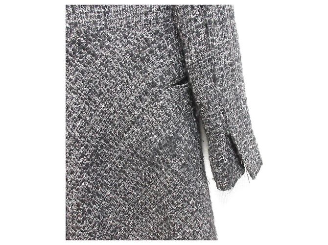 Theory DB BLAZWER DR NOELLE TWEED Wool Blend Double Breasted Jacket Black - view 6