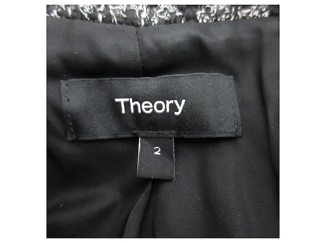Theory DB BLAZWER DR NOELLE TWEED Wool Blend Double Breasted Jacket Black - view 7