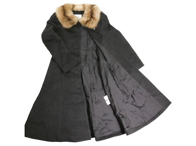 Autre Marque Abrigo Rene RISSUE de tejido 100% cachemira Castaño Gris antracita - vista 4