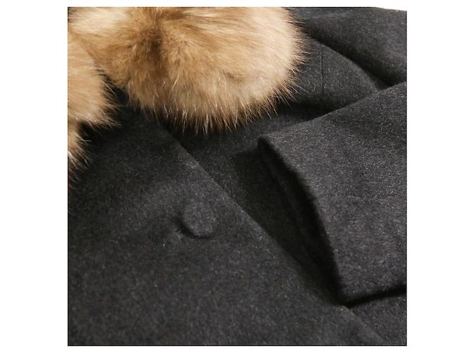 Autre Marque Abrigo Rene RISSUE de tejido 100% cachemira Castaño Gris antracita - vista 6