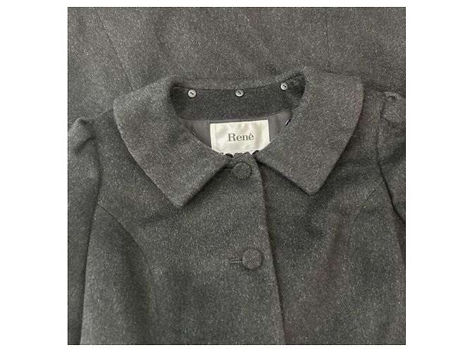 Autre Marque Abrigo Rene RISSUE de tejido 100% cachemira Castaño Gris antracita - vista 7